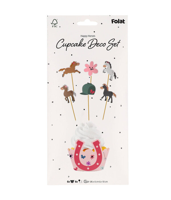 Cupcake Decoratie Set Happy Horses (6st)