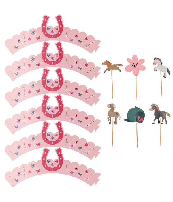 Cupcake Decoratie Set Happy Horses (6st)
