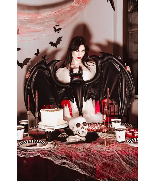 FollieBallon Vleermuis Groot Zwart 120x81cm