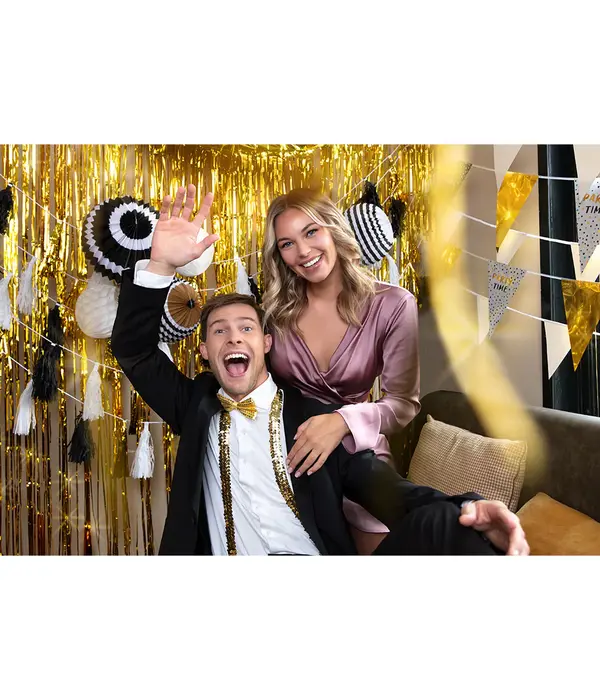 Deur deco gordijn goud