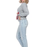 Kersttrui Dames Grijs Snowman Met Parels