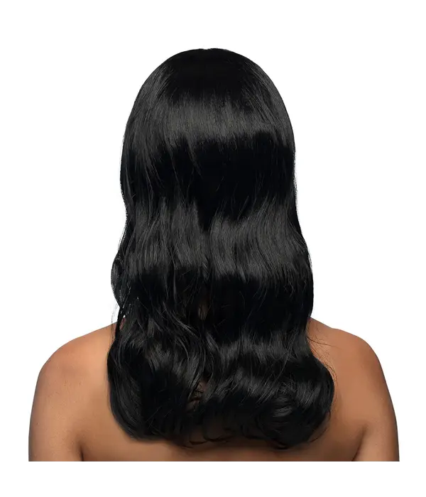 Pruik lang haar chique zwart