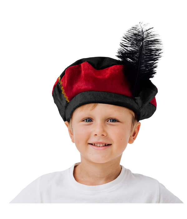 Baret piet kind rood/zwart