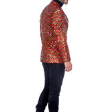 Pailletten Blazer Heren Rood/Groen
