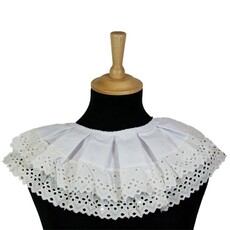 Piet kraag geborduurd 2 lagen wit/crème