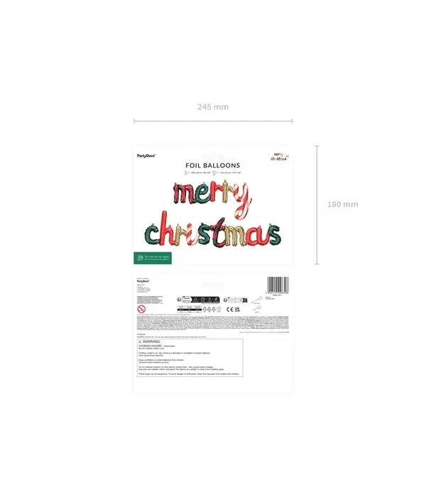 Folieballon Merry Christmas (143x25cm)