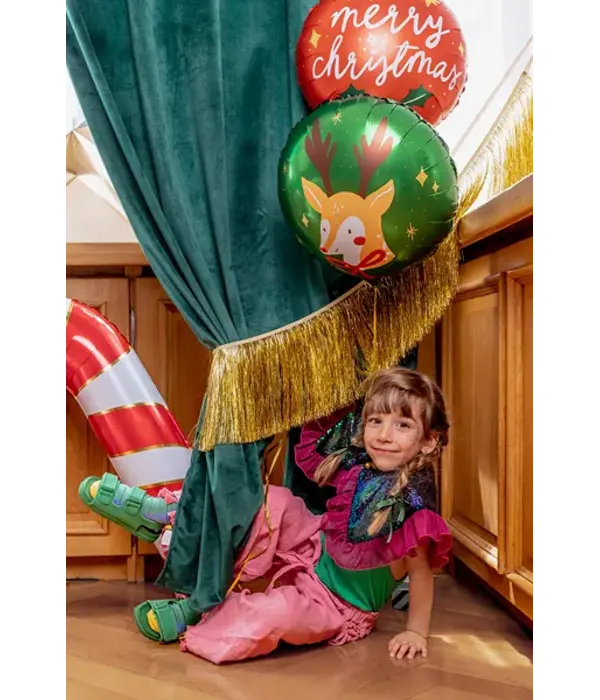 Merry Christmas folieballon Rood 45 cm