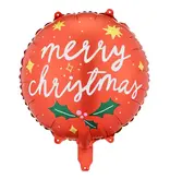 Merry Christmas folieballon Rood 45 cm