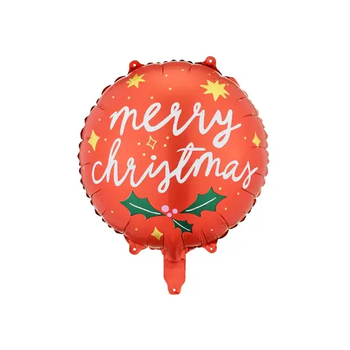 Merry Christmas folieballon Rood 45 cm