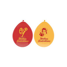 Sinterklaas ballonnen Rood Geel 30cm (6st)