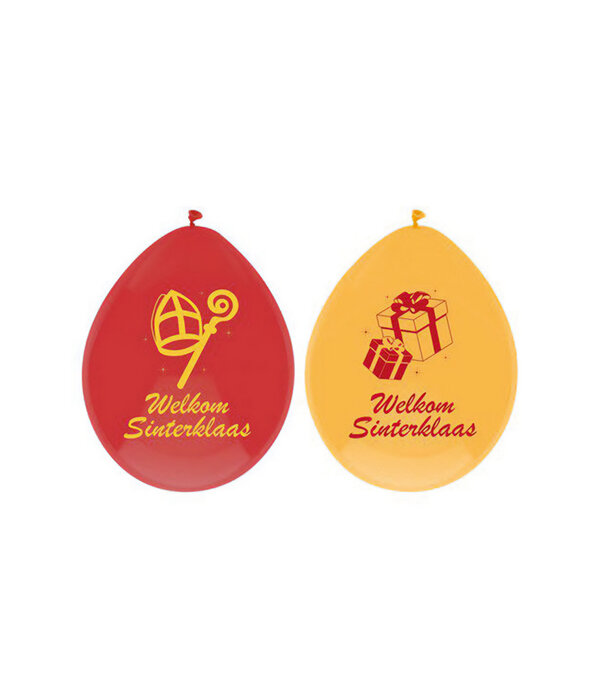 Sinterklaas ballonnen Rood Geel 30cm (6st)