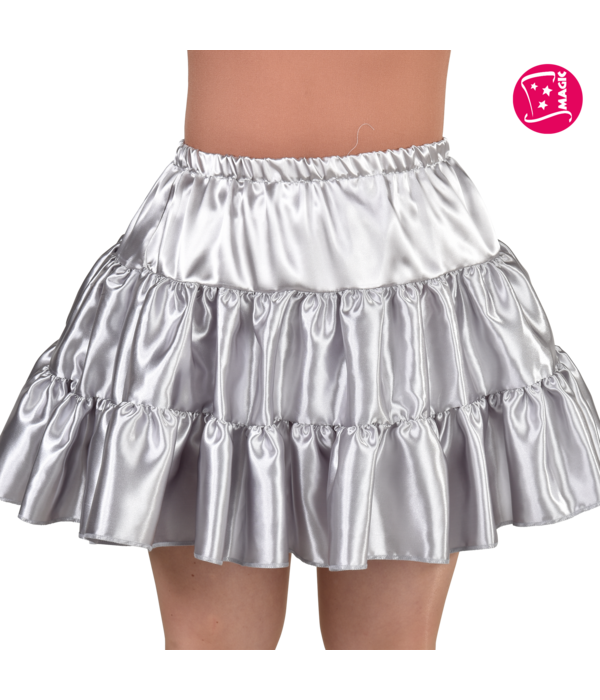 Volangen rok kort zilver