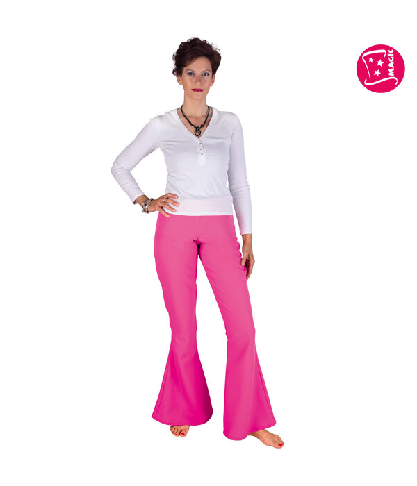 Roze hippiebroek vrouw