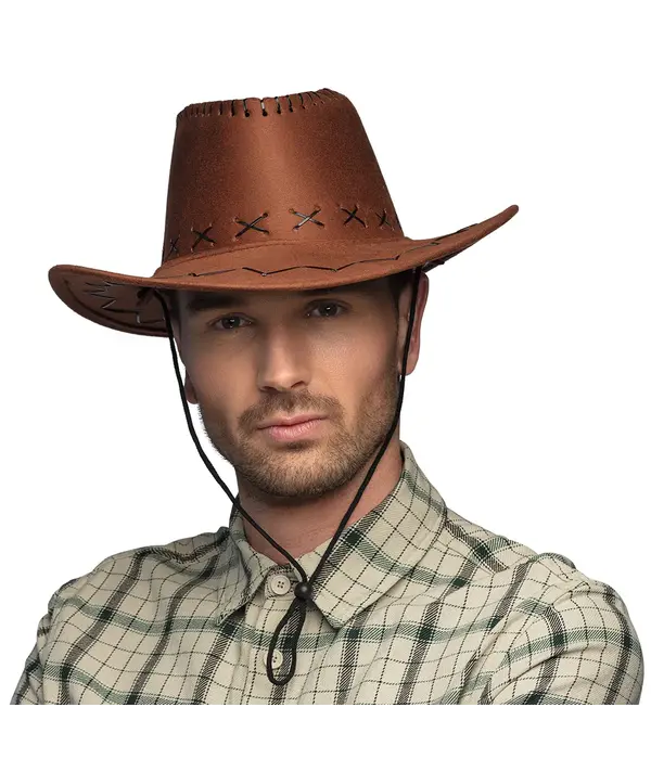 Hoed Cowboy Elroy bruin lederlook
