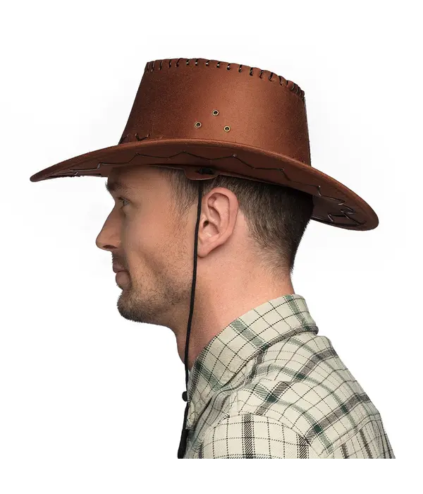 Hoed Cowboy Elroy bruin lederlook