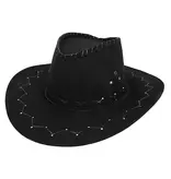 Suede cowboyhoed zwart