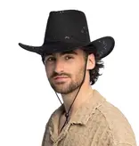 Suede cowboyhoed zwart
