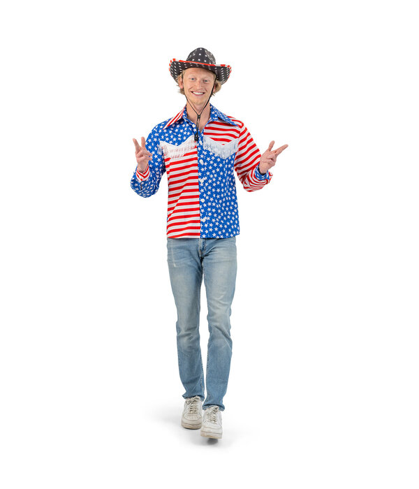 Blouse Heren USA Vlag Franjes