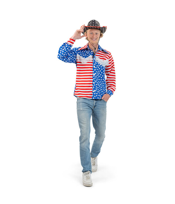 Blouse Heren USA Vlag Franjes