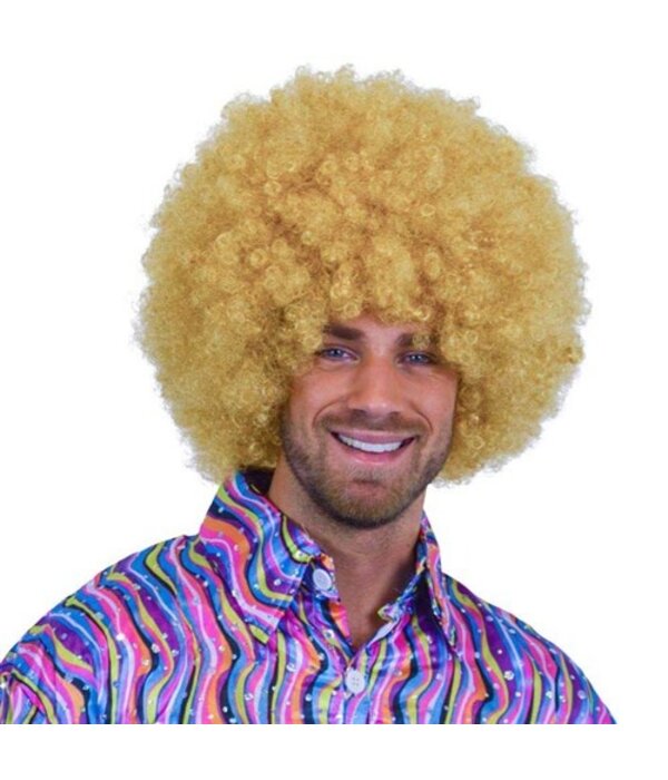Pruik Afro blond krul