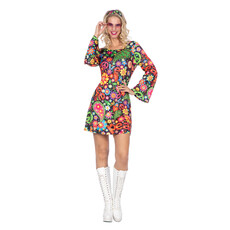 Hippie jurkje zwart peace dames