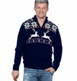 Kersttrui Navy met rits Rendier