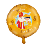 Folieballon Welkom Sint en Piet Geel