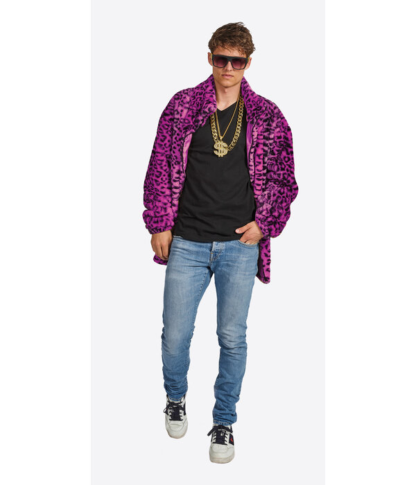 Luipaard Jas Purple Pink Heren