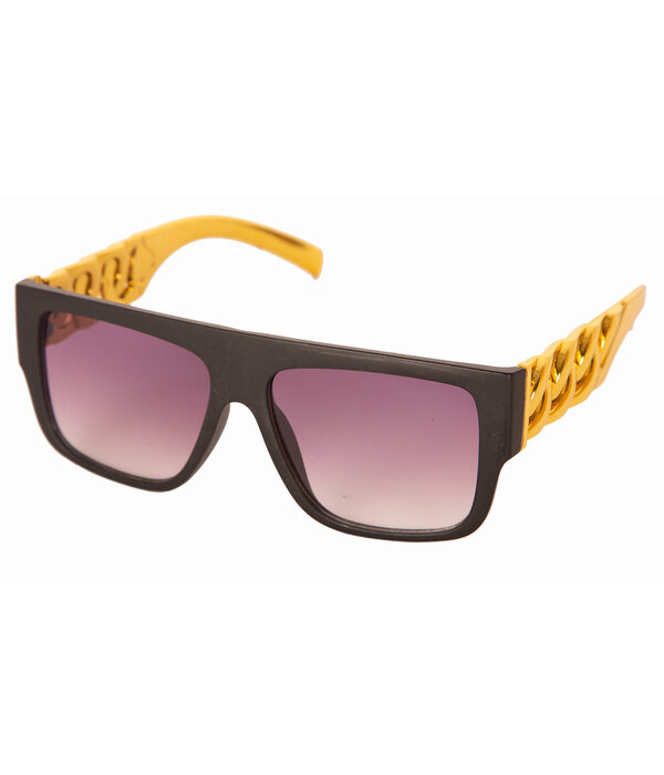 Foute Gangster Bril Zwart/Goud