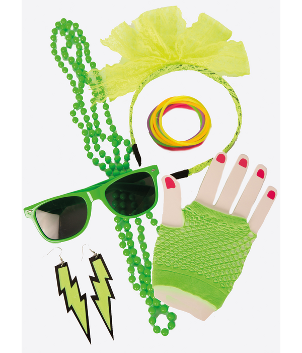 Foute Party Accessoires Set Neon Groen