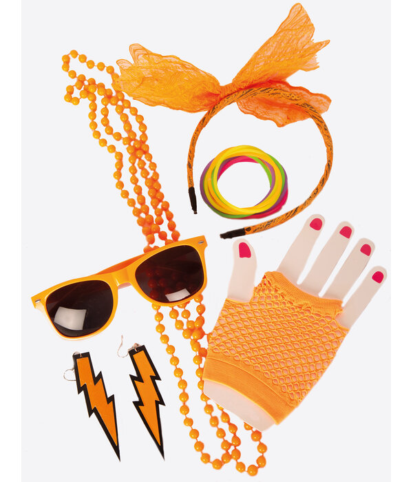 Foute Party Accessoires Set Neon Oranje