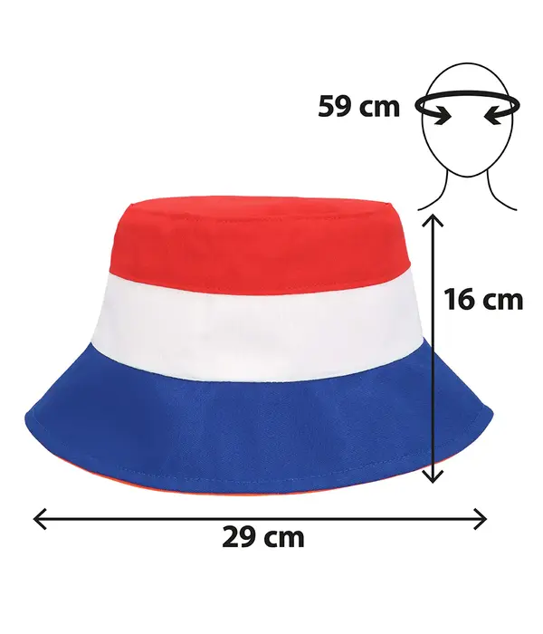 Bucket Hoed Holland Rood Wit Blauw