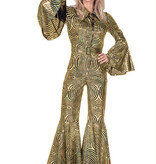 Disco Catsuit Cirkels Holografisch Goud