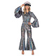Disco Catsuit Cirkels Holografisch Zilver