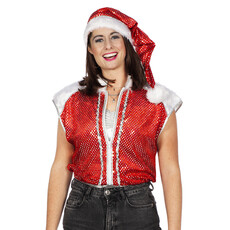 Kerst Glitter Jasje en Muts Dames