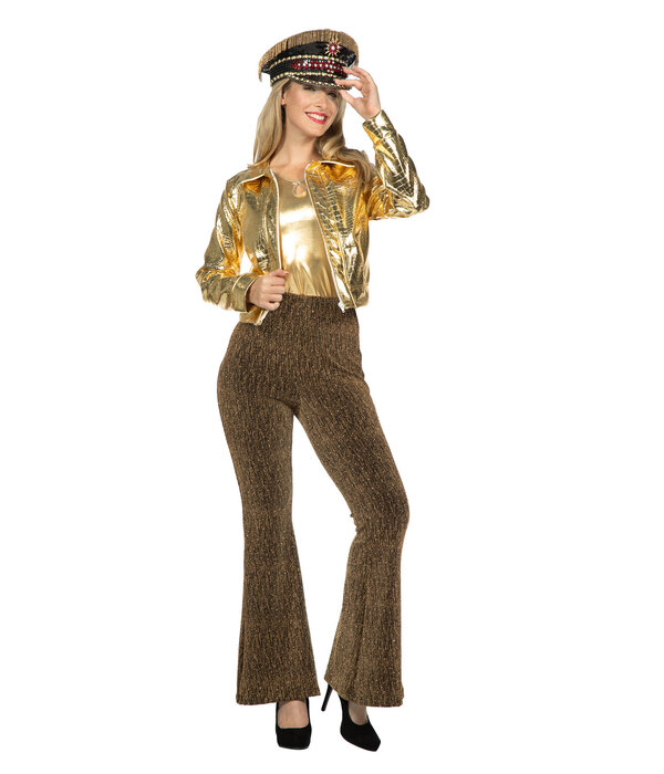Party Glitter Broek Flared Goud