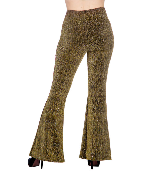 Party Glitter Broek Flared Goud