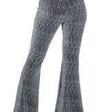 Party Glitter Broek Flared Zilver