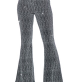 Party Glitter Broek Flared Zilver