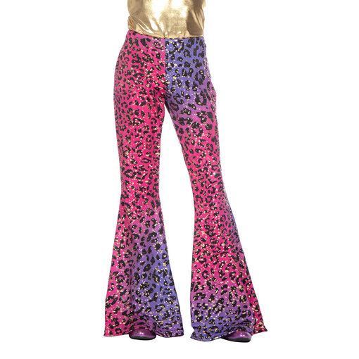Hippiebroek Kind Panter Sparkle paars/roze