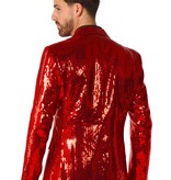 Rode Glamour Colbert Pailletten Rood Heren