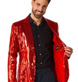 Rode Glamour Colbert Pailletten Rood Heren