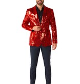 Rode Glamour Colbert Pailletten Rood Heren
