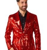 Rode Glamour Colbert Pailletten Rood Heren