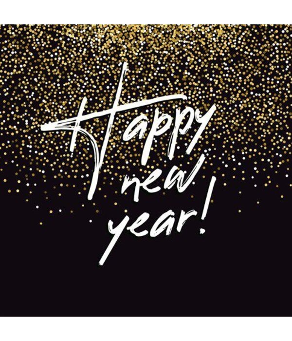 Servetten ’Happy new year’ Sparkling (20st)