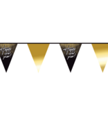 Vlaggenlijn Happy New Year Zwart/Goud (10m)