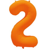 Folieballon Cijfer 2 Neon Oranje (86cm)
