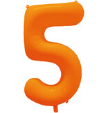 Folieballon Cijfer 5 Neon Oranje (86cm)