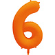 Folieballon Cijfer 6 Neon Oranje (86cm)