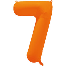 Folieballon Cijfer 7 Neon Oranje (86cm)